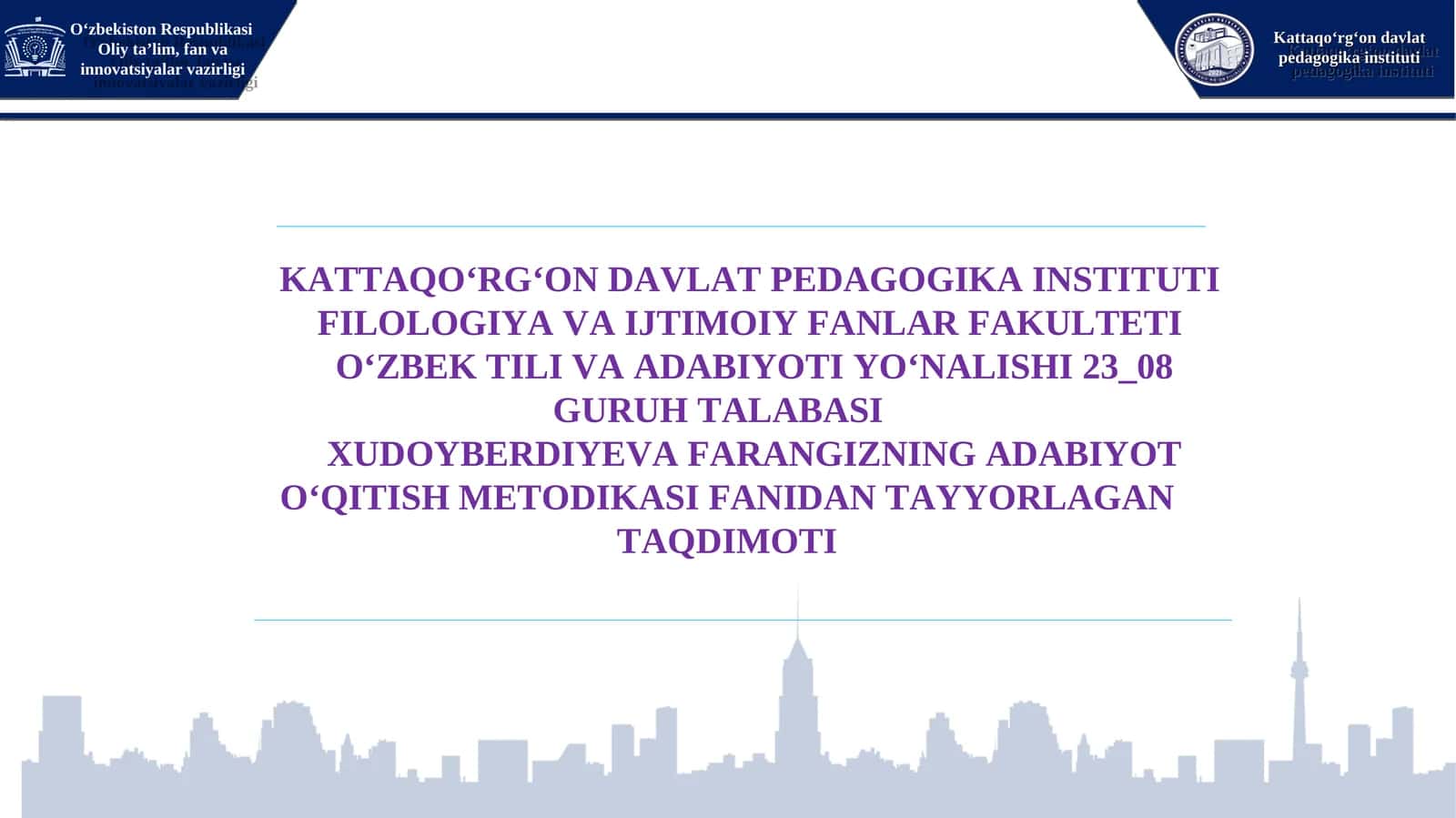 Adabiyot darslarida bayonning o'rni va roli hamda uni tashkil etish yo'llari 1