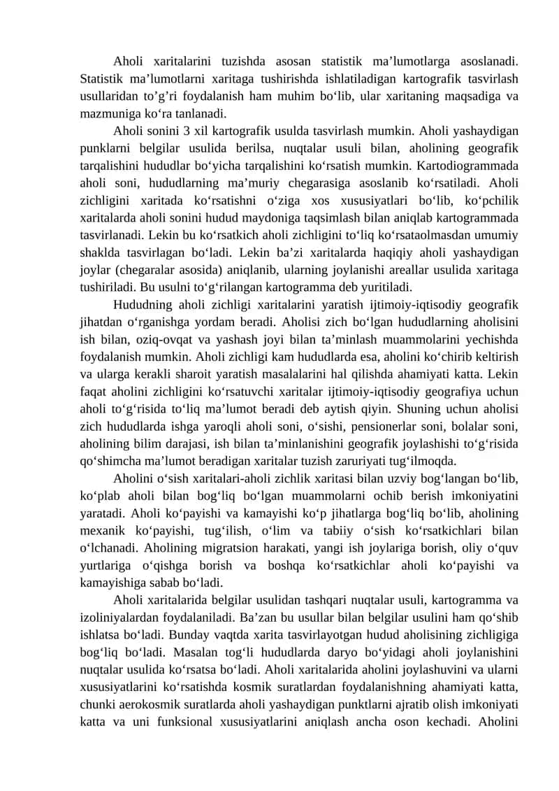 Aholi xaritalari 1