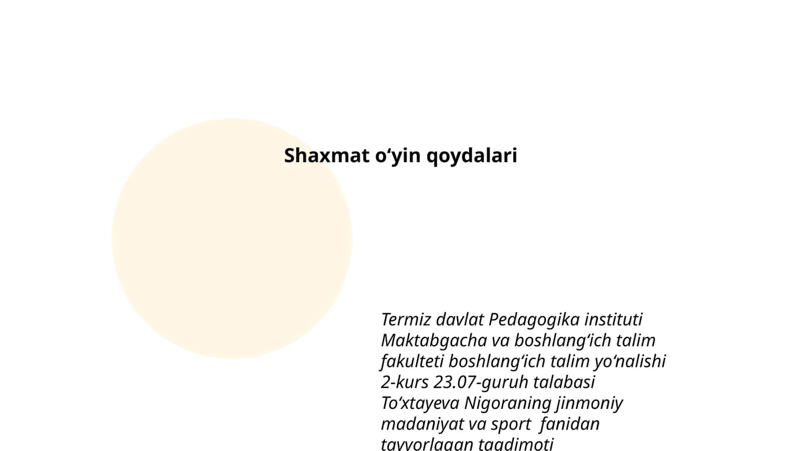Shaxmat oʻyin qoydalari 1