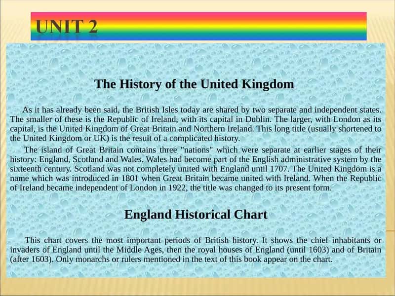 The History of the United Kingdom 1