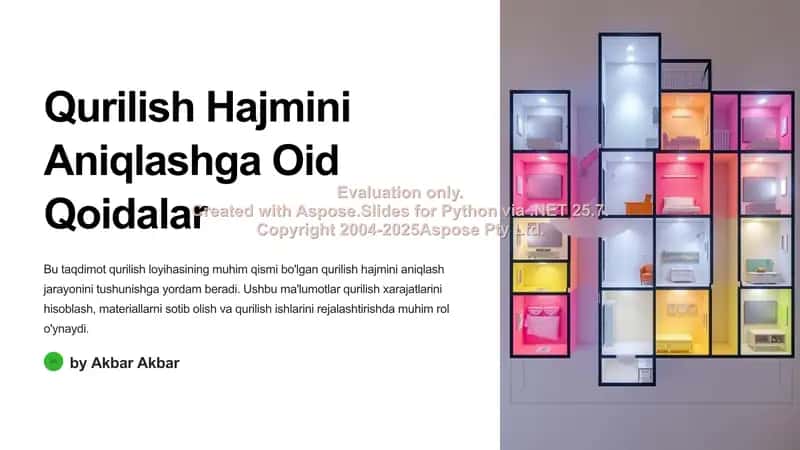 Qurilish Hajmini Aniqlashga Oid Qoidalar 1