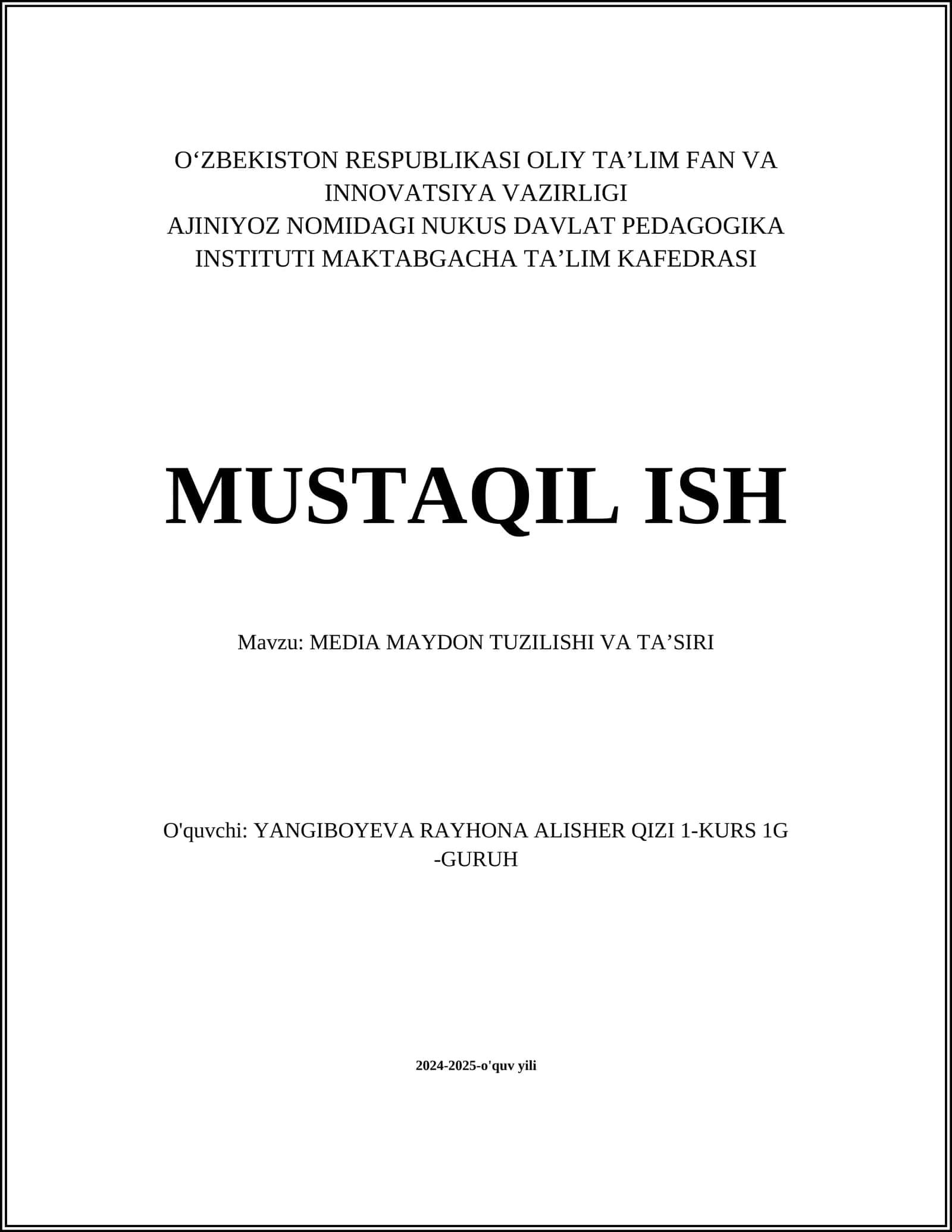 MEDIA MAYDON TUZILISHI VA TAʼSIRI 1