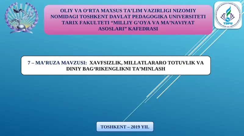 "MILLIY G’OYA VA MA’NAVIYAT ASOSLARI" 1