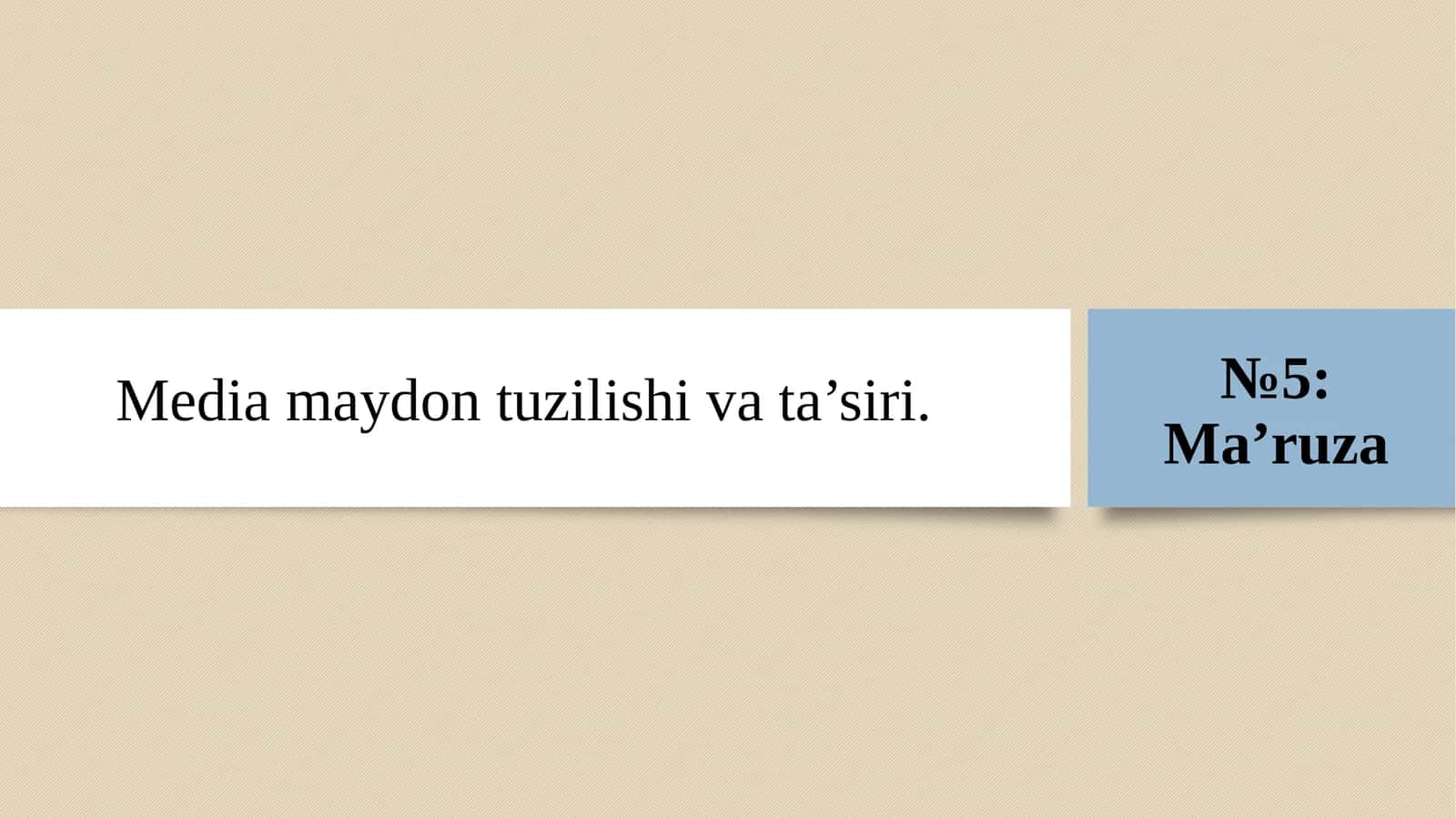 Media maydon tuzilishi va ta’siri 1