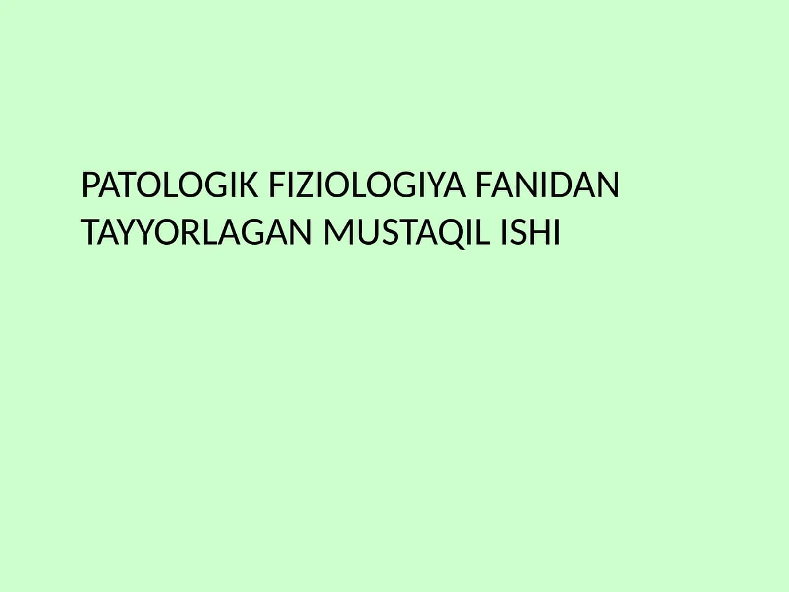 Genetik xastaliklarning molekulyar diagnostikasi asoslari 1