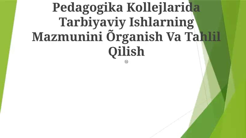 Tarbiyaviy Ishlar 1