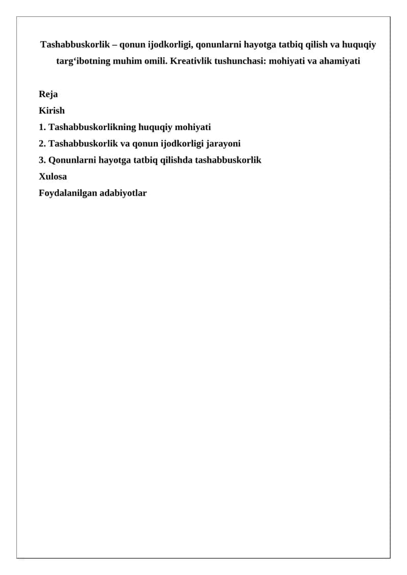 Tashabbuskorlik – qonun ijodkorligi va huquqiy targ‘ibot 1