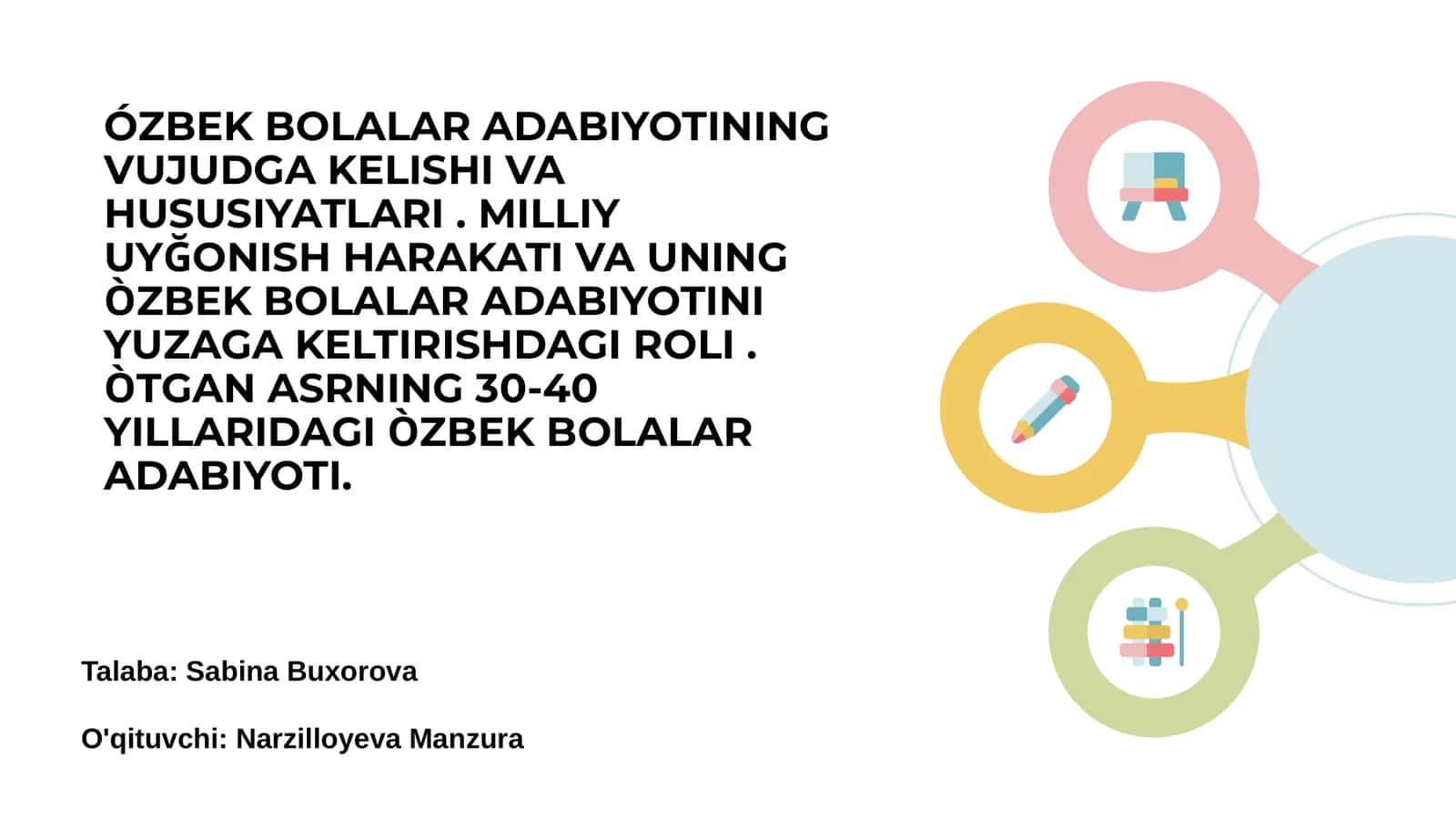 Ózbek bolalar adabiyoti tarixi 1