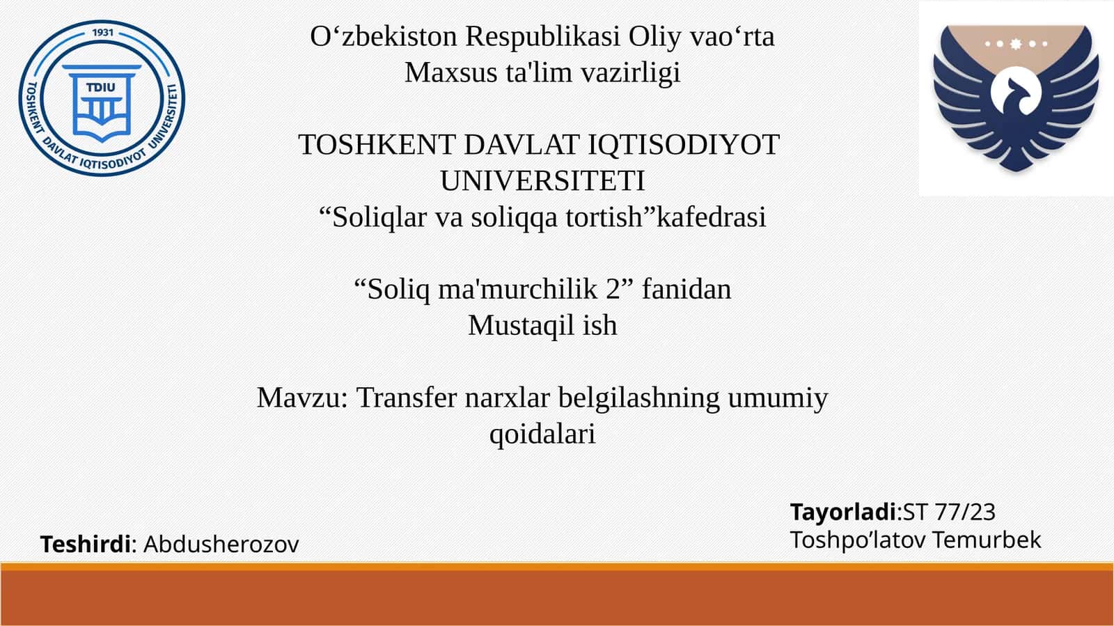 Transfer narxlar belgilashning umumiy qoidalari 1
