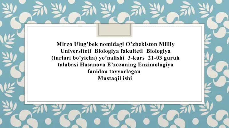 Fermentlarning tibbiyotda va oziq-ovqat sanoatida ahamiyati - Sellyulaza 1
