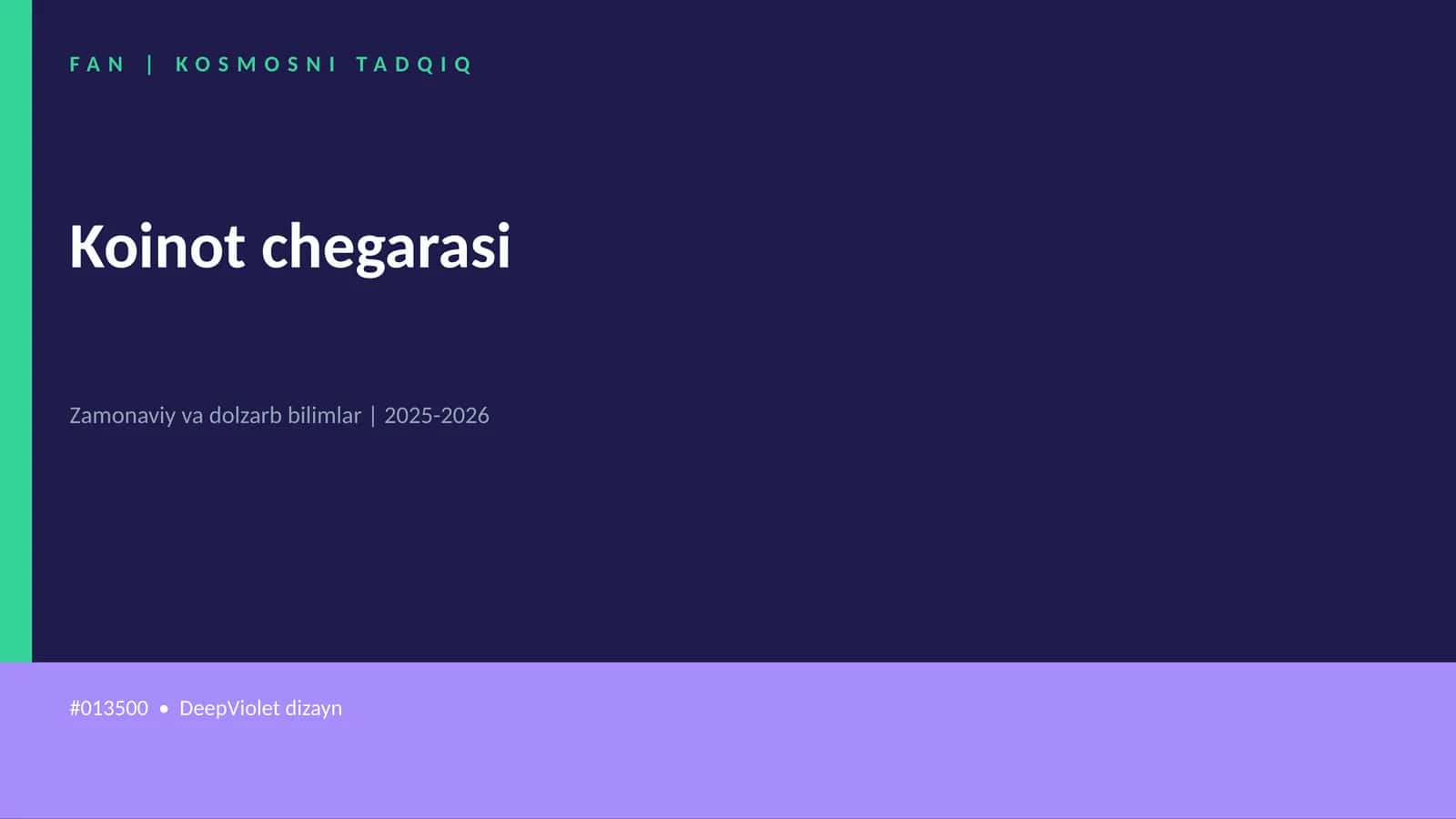 KOSMOSNI TADQIQ 1