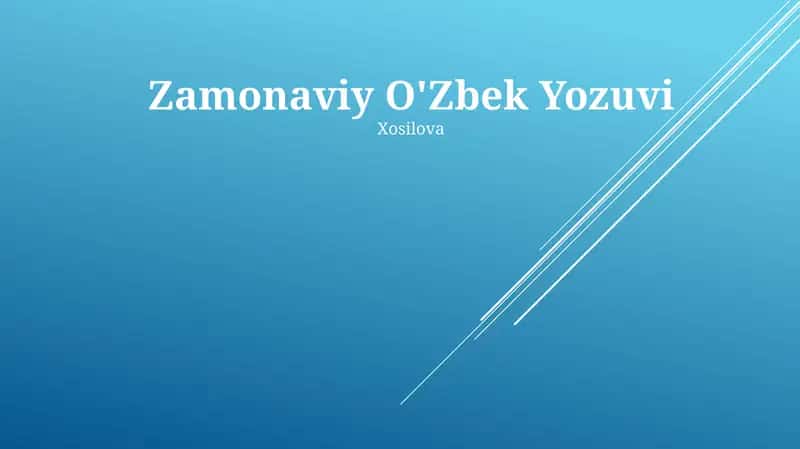 Zamonaviy O'Zbek Yozuvi 1