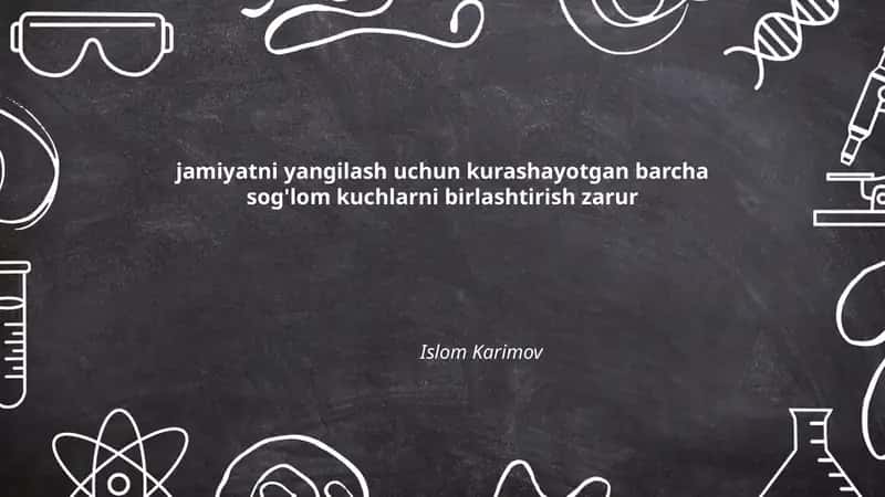 Jamiyatni yangilash uchun kurashayotgan barcha sog'lom kuchlarni birlashtirish zarur 1