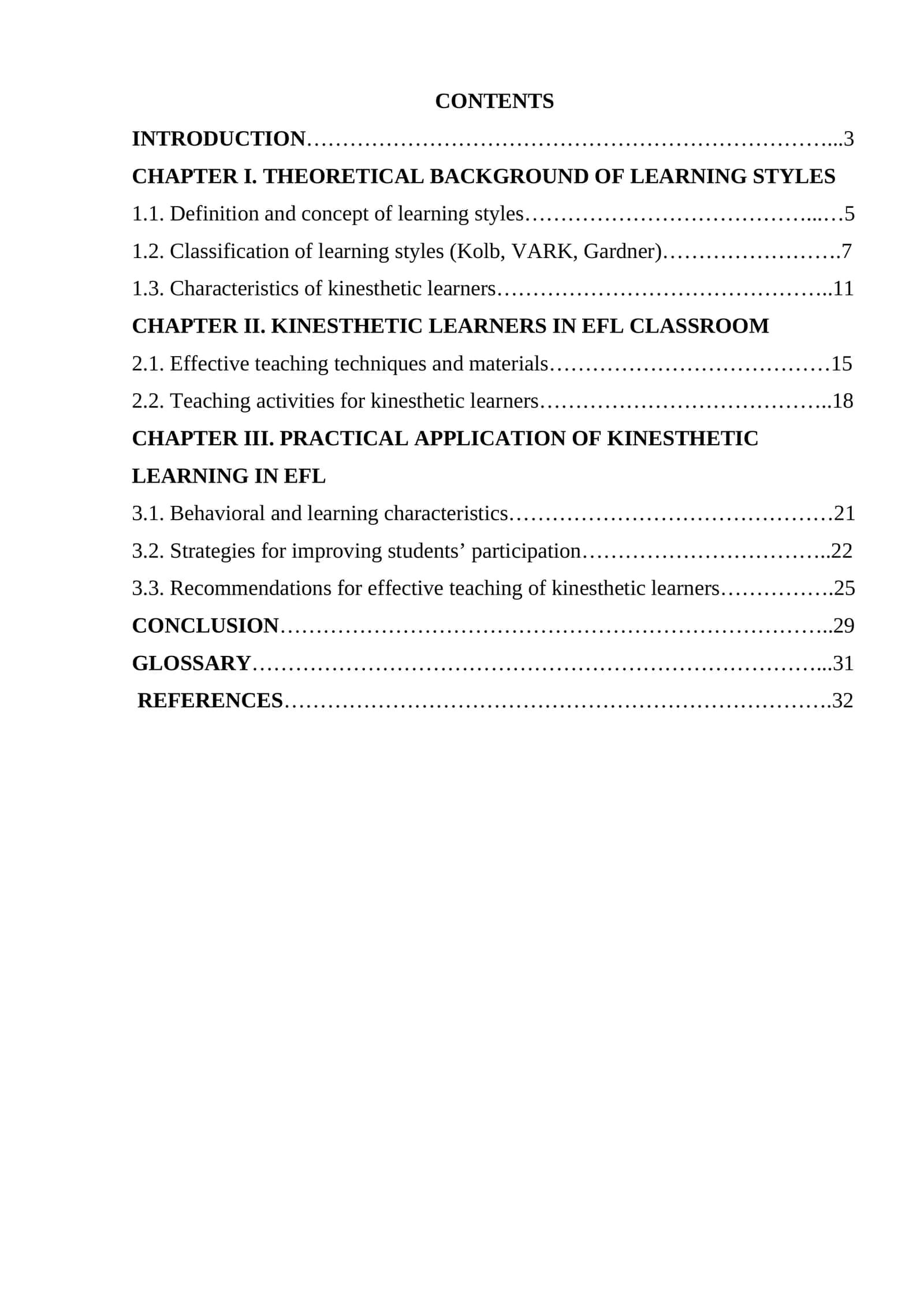 Visual, auditory, and kinesthetic learners in EFL 1