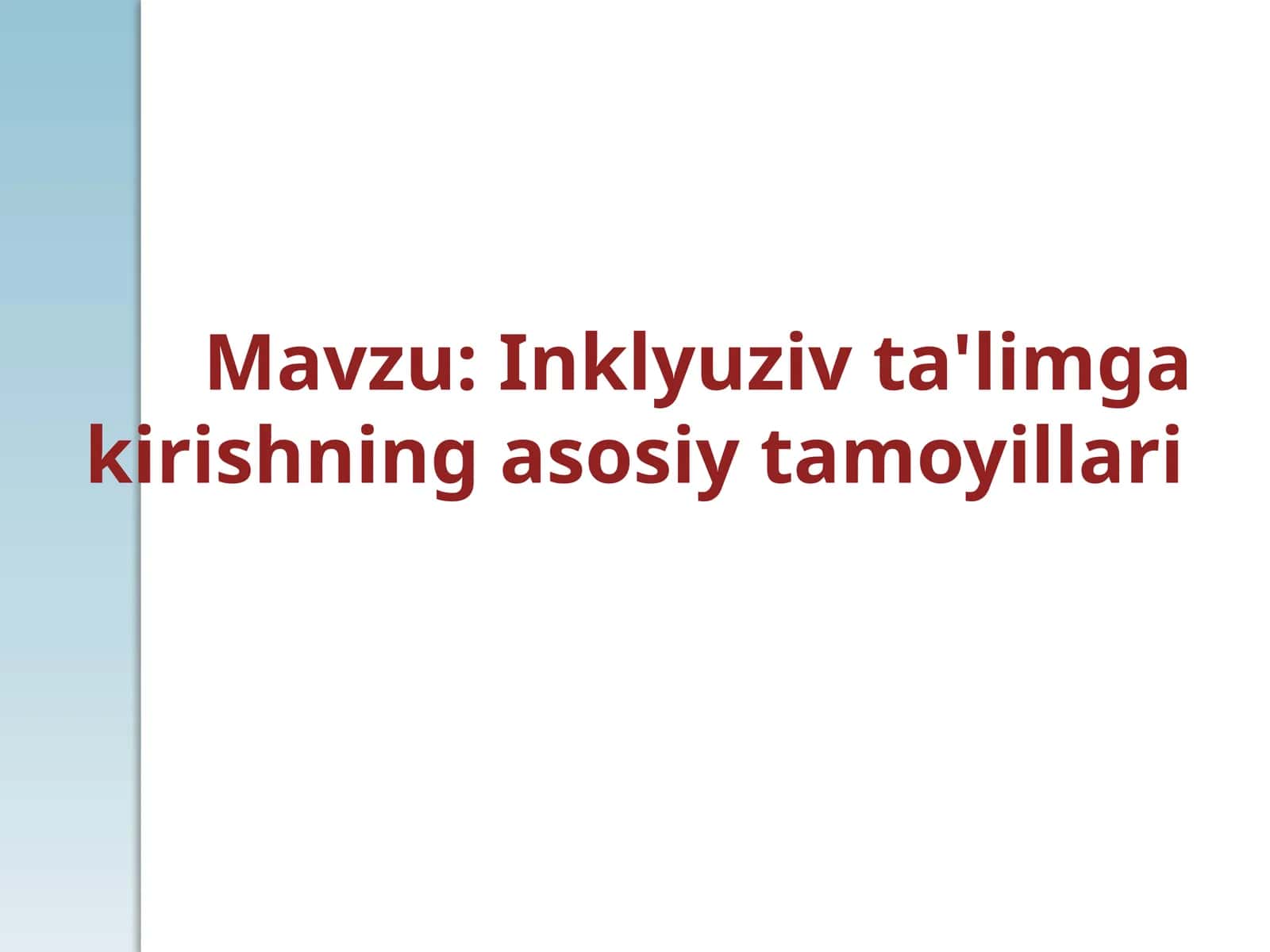 Inklyuziv ta'limga kirishning asosiy tamoyillari 1