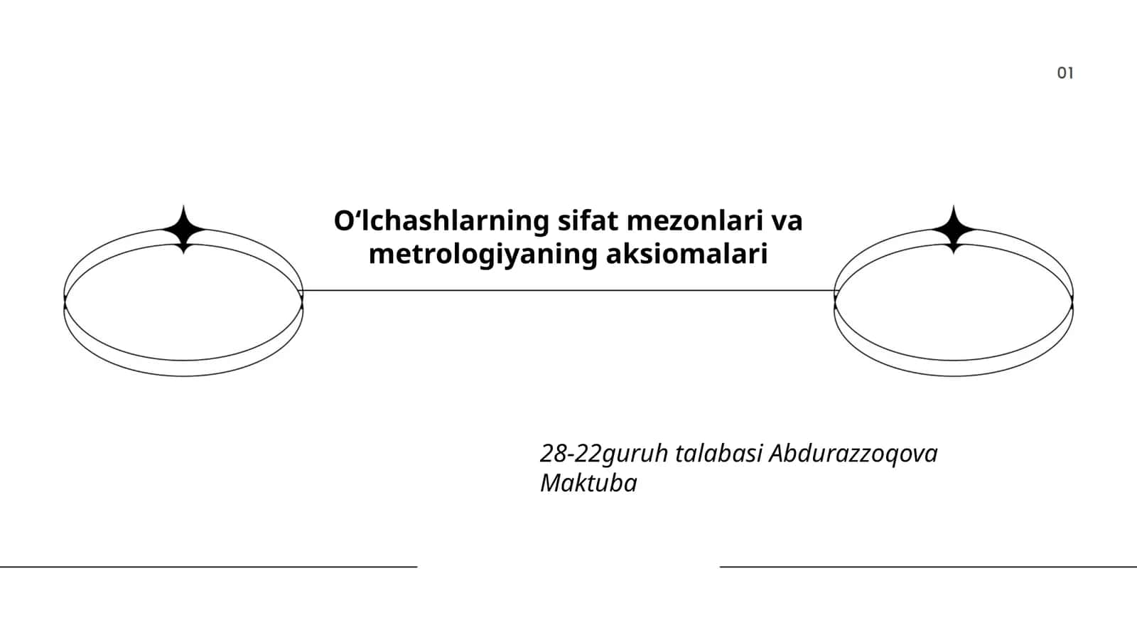 Oʻlchashlarning sifat mezonlari va metrologiyaning aksiomalari 1