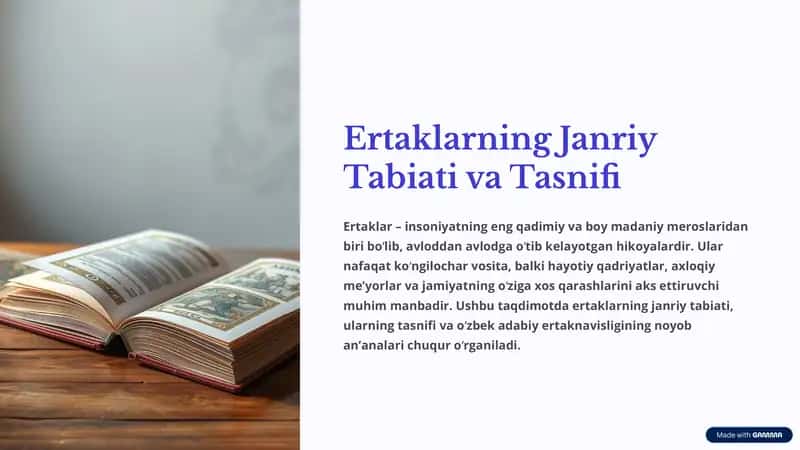 Ertaklarning Janriy Tabiati va Tasnifi 1