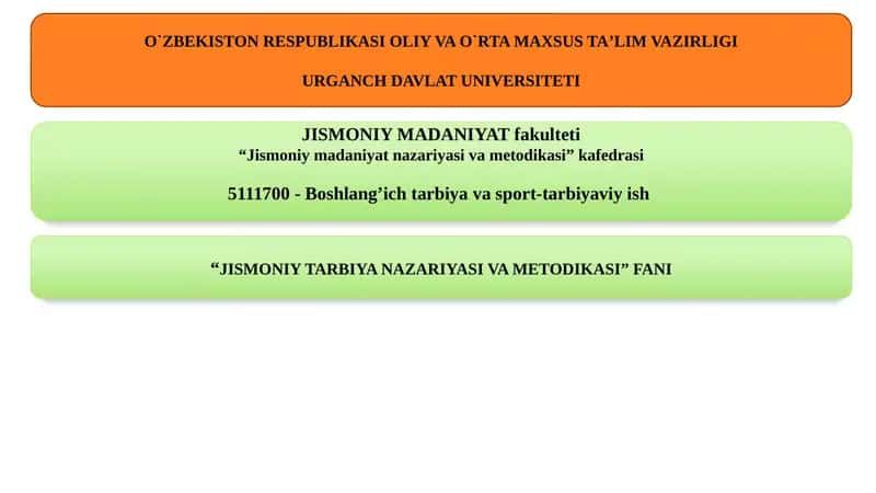 Jismoniy Tarbiya Nazariyasi va Metodikasi 1