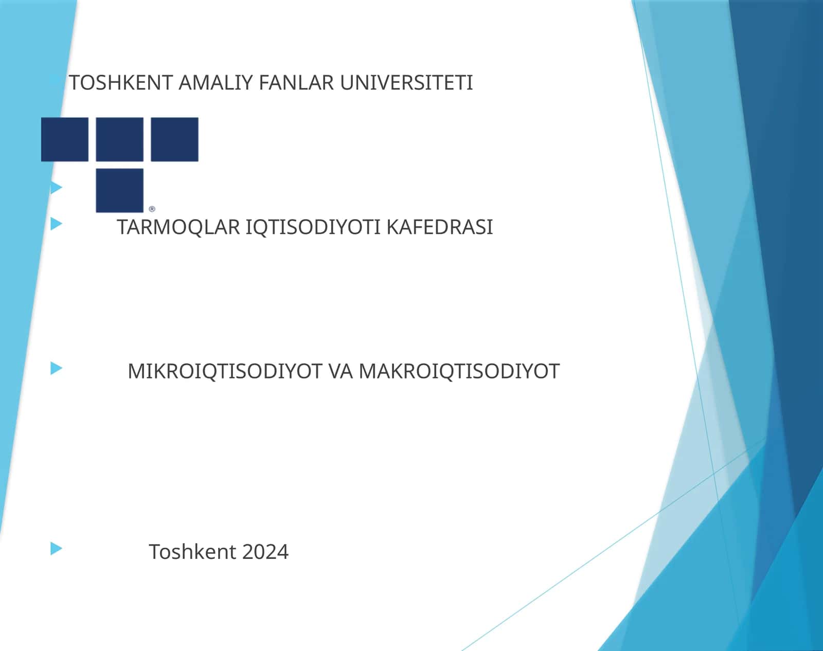 МИКРОИҚТИСОДИЁТ ВА МАКРОИҚТИСОДИЁТ 1