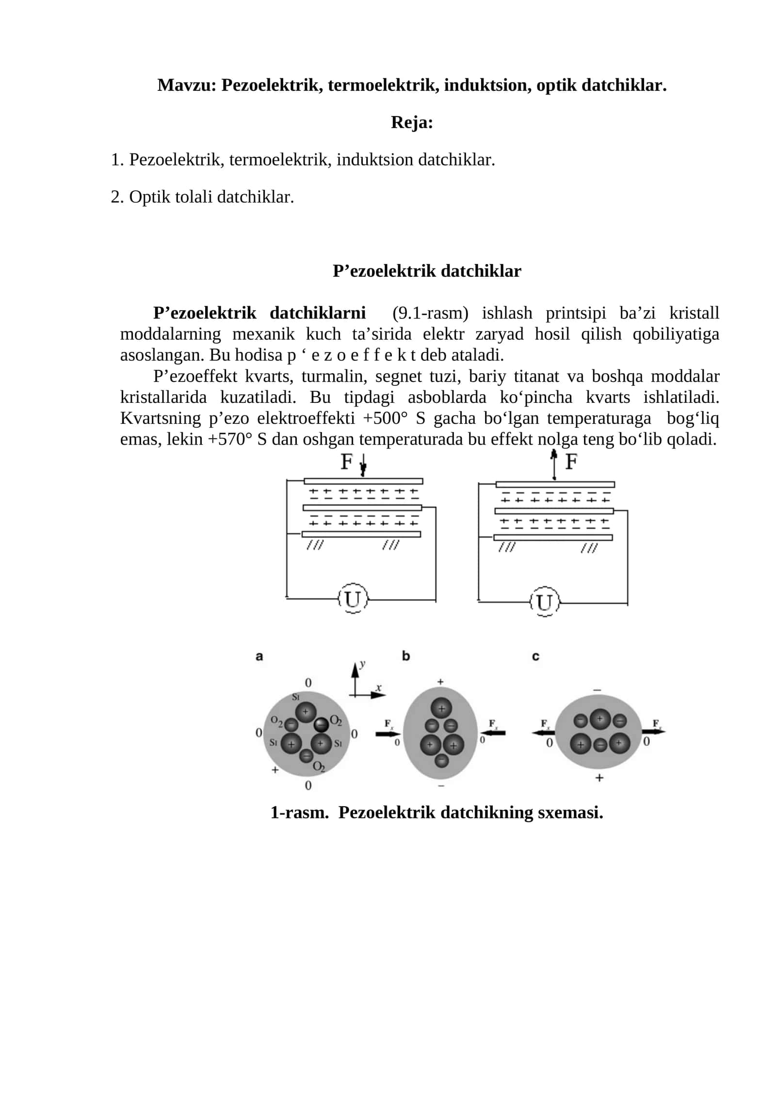 Pezoelektrik datchiklar 1
