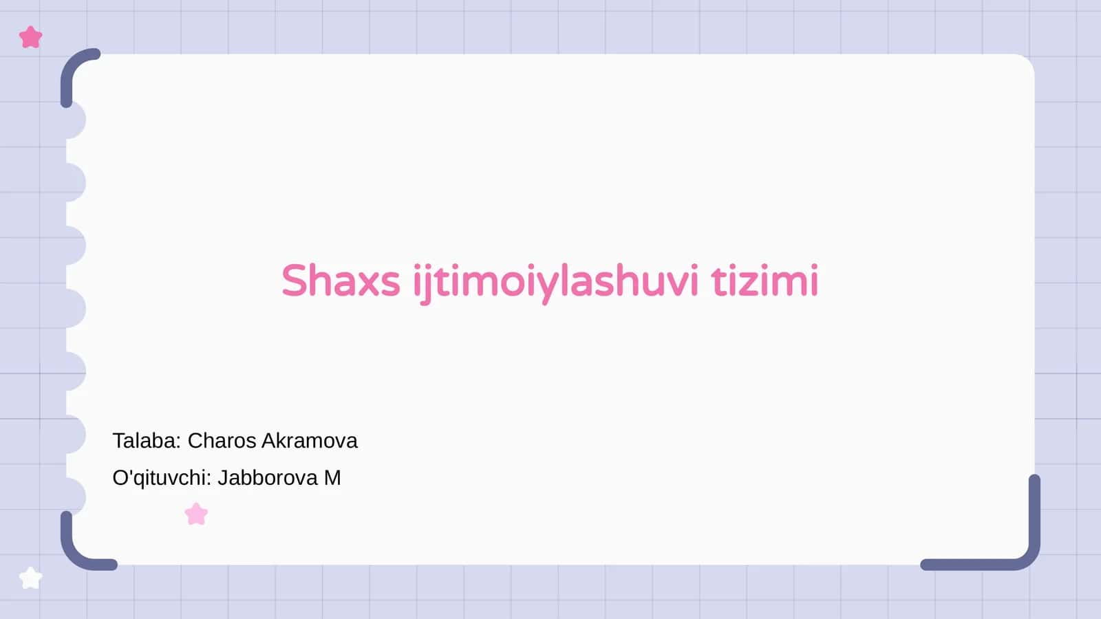 Shaxs ijtimoiylashuvi tizimi 1