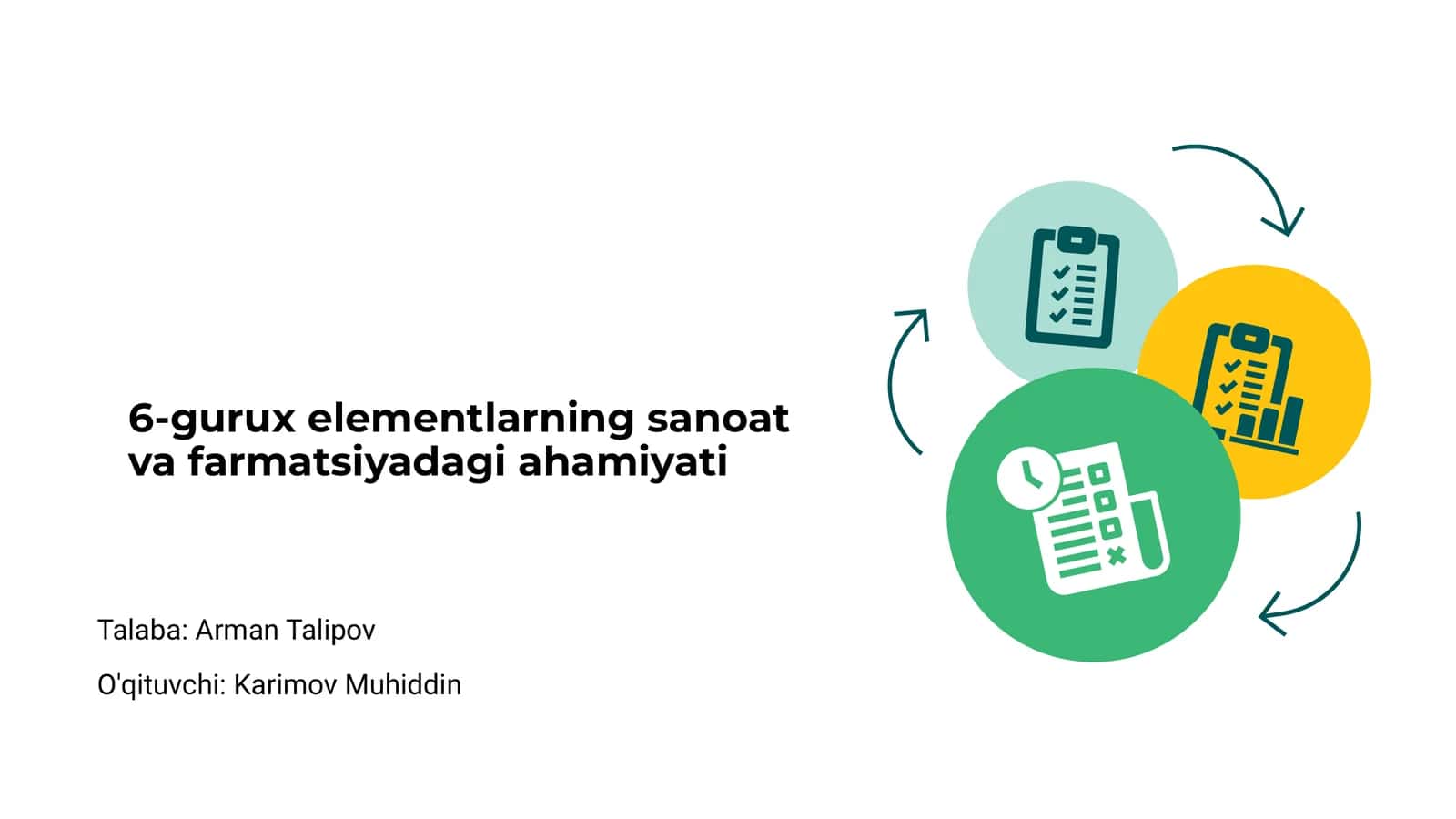 6-gurux elementlarning sanoat va farmatsiyadagi ahamiyati 1