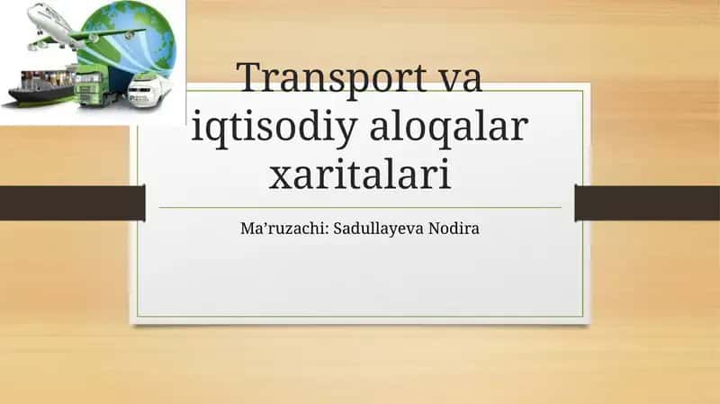 Transport va iqtisodiy aloqalar xaritalari 1