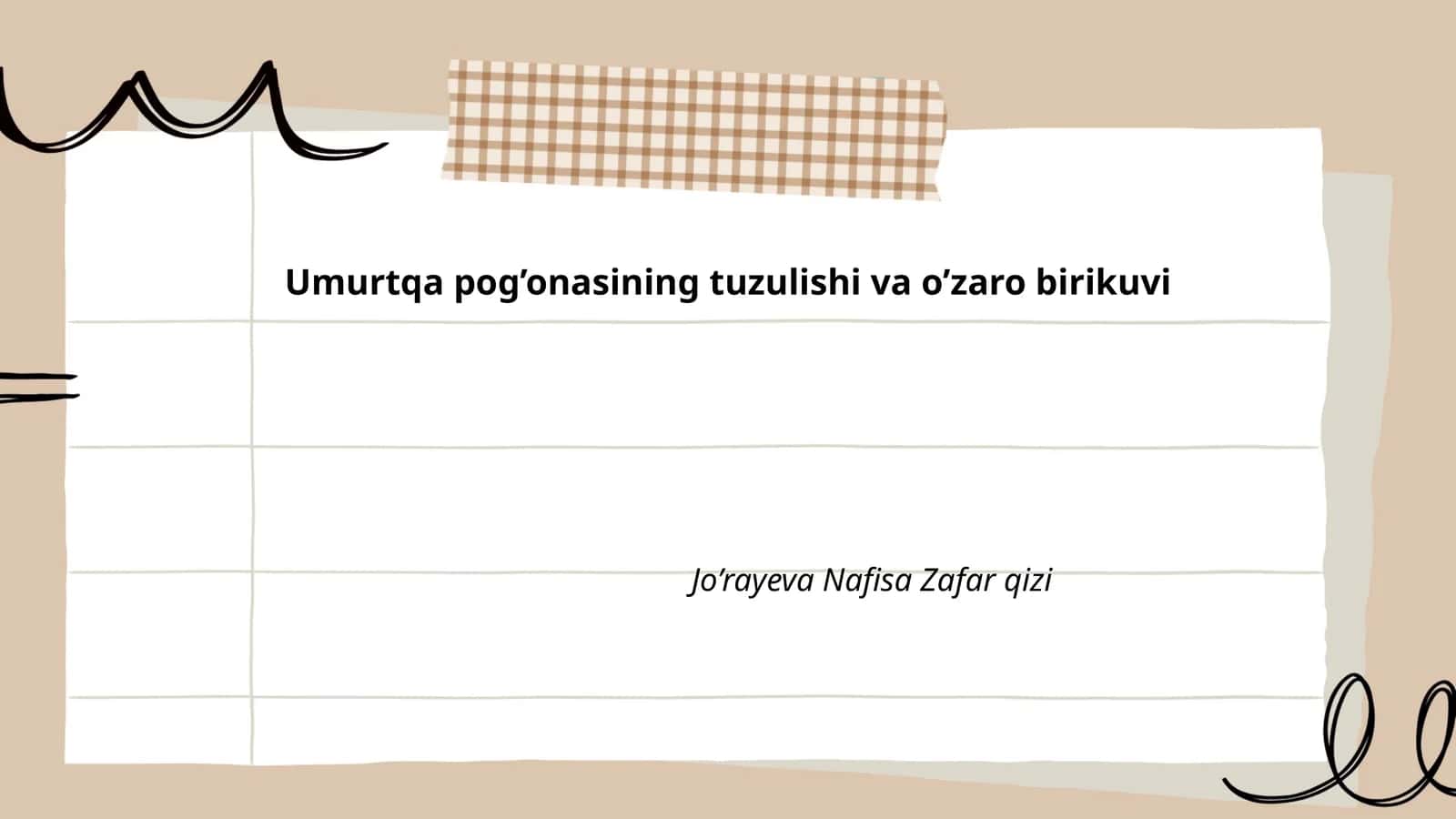 Umurtqa pog’onasi anatomiyasi 1