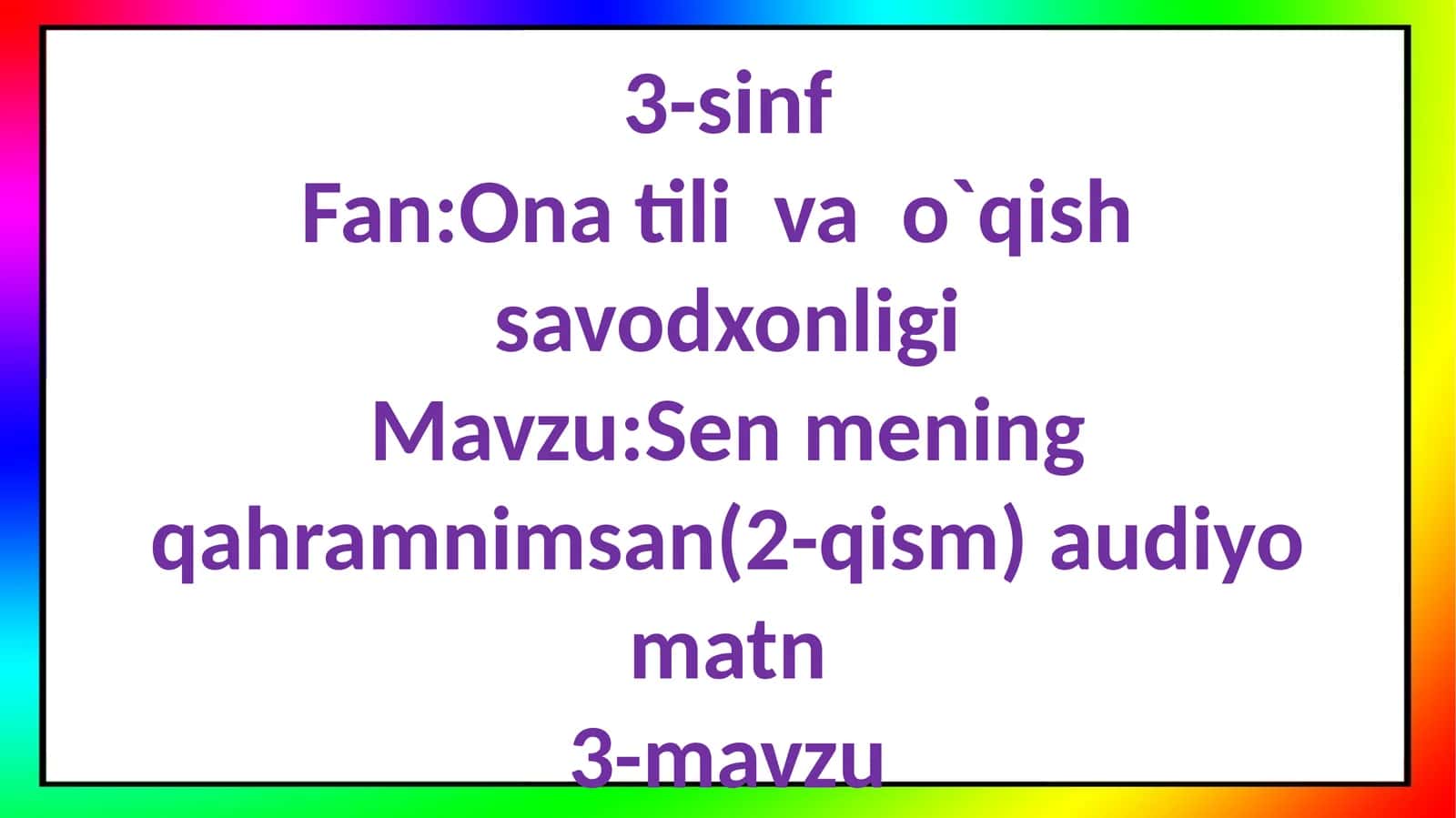 Sen mening qahramonimsan (2-qism) 1