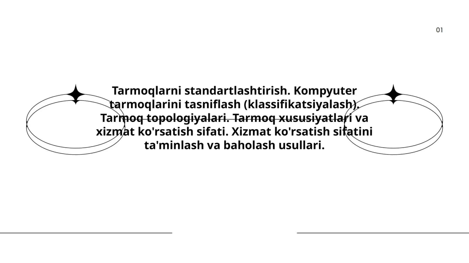 Tarmoqlarni standartlashtirish 1