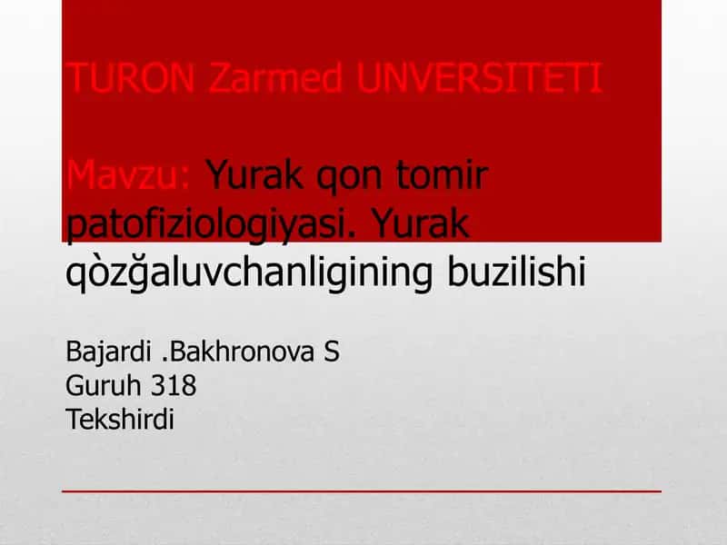 Yurak va yirik qon tomirlarni rentgenologik tekshirish 1