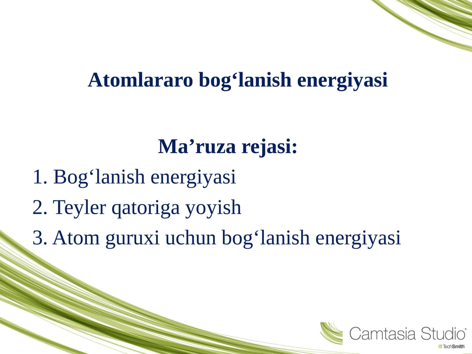 Atomlararo bog‘lanish energiyasi 1