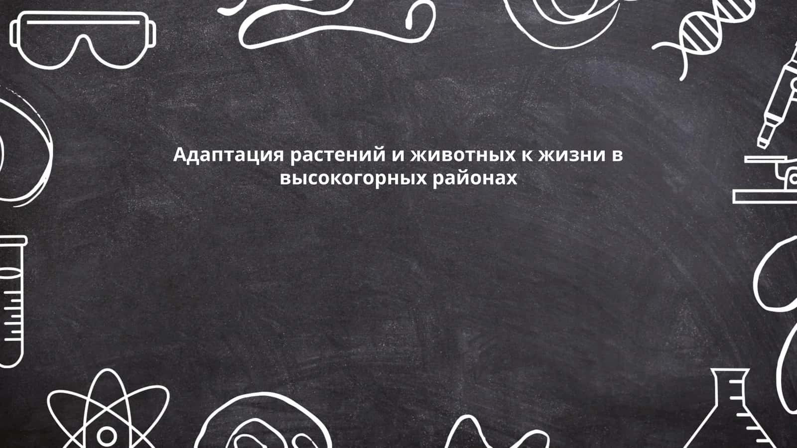 Адаптация растений и животных к жизни в высокогорных районах 1