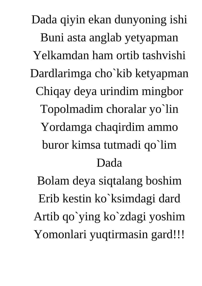 Dada qiyin ekan dunyoning ishi 1