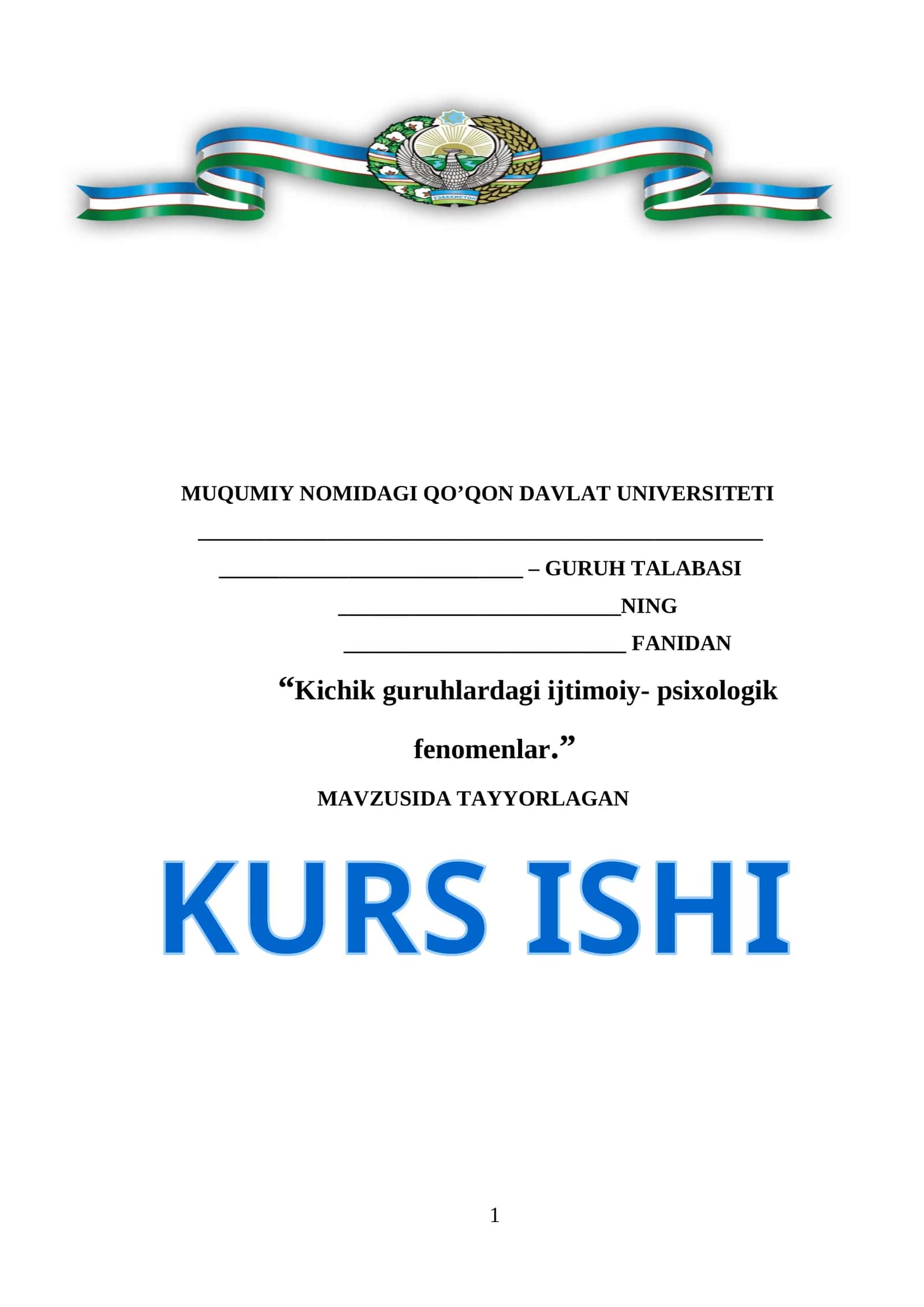 Kichik guruhlardagi ijtimoiy- psixologik fenomenlar 1