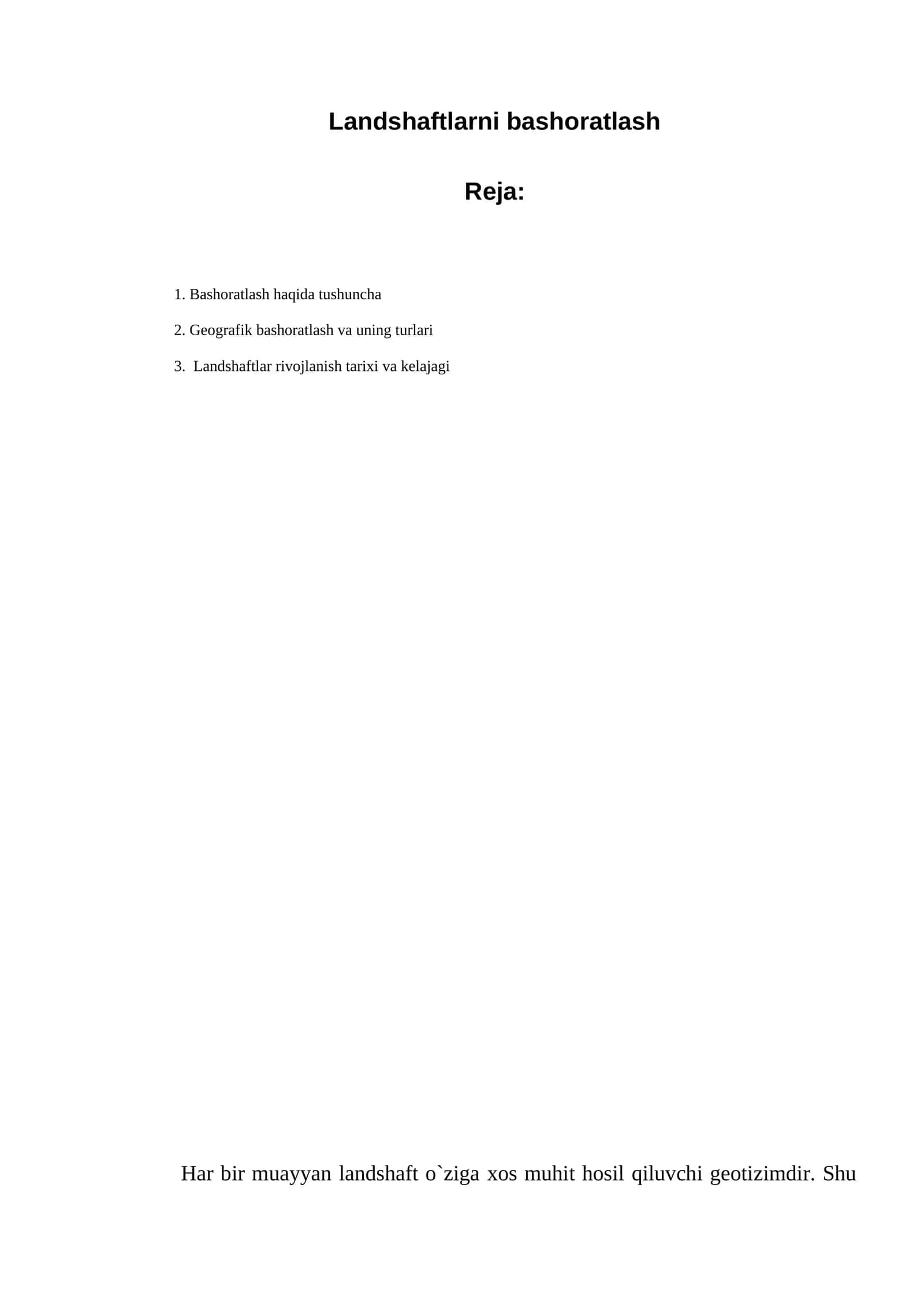 Landshaftlarni bashoratlash 1