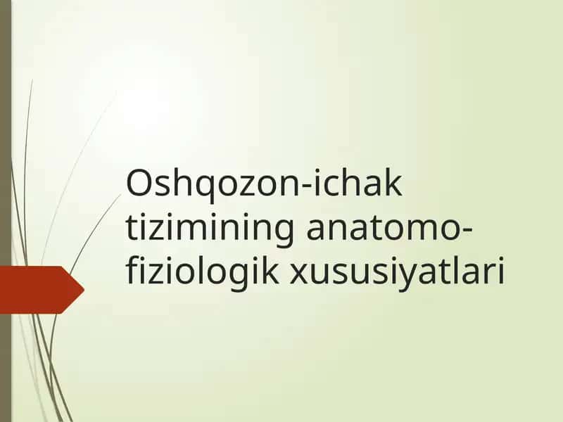 Oshqozon-ichak tizimining anatomo-fiziologik xususiyatlari 1