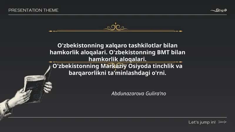 O'zbekistonning xalqaro tashkilotlar bilan hamkorlik aloqalari 1