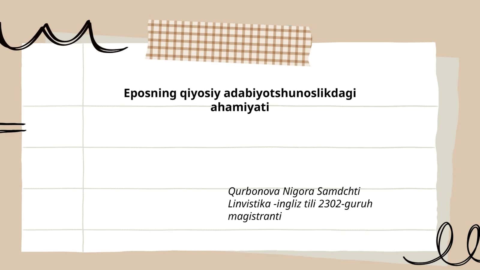 Eposning qiyosiy adabiyotshunoslikdagi ahamiyati 1