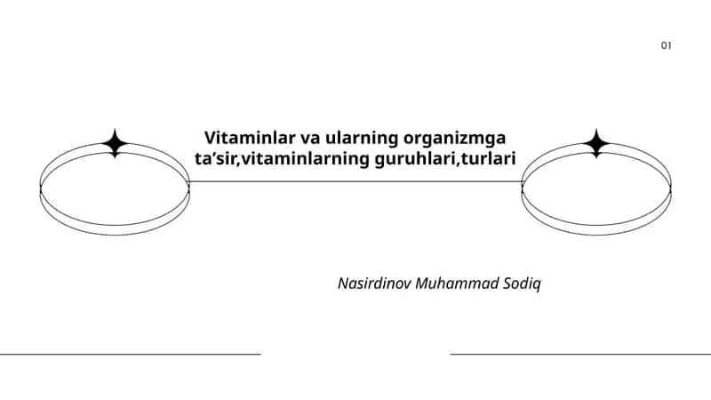 Vitaminlar va ularning organizmga taʼsir,vitaminlarning guruhlari,turlari 1