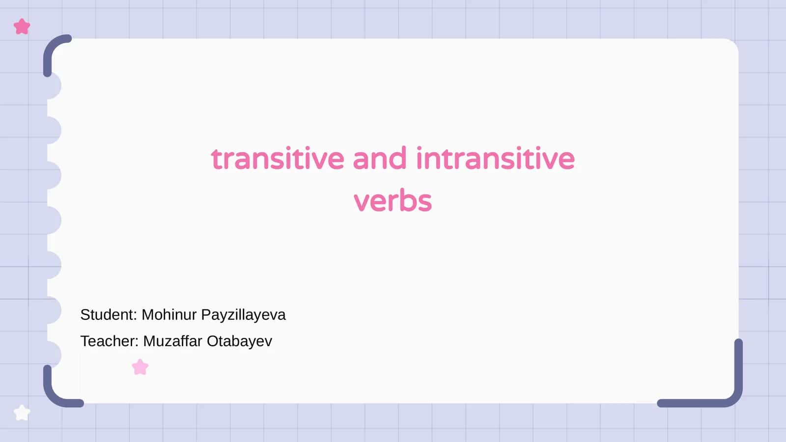 Transitive and Intransitive Verbs 1