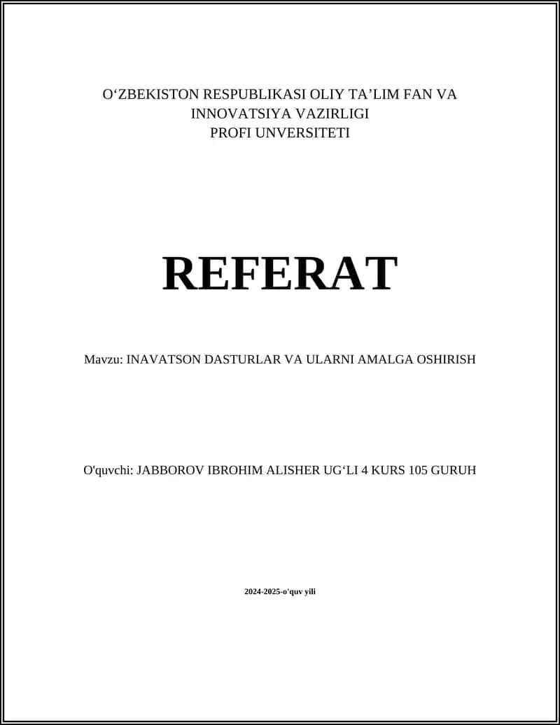 Dasturiy ta'minot arxitekturasi 1