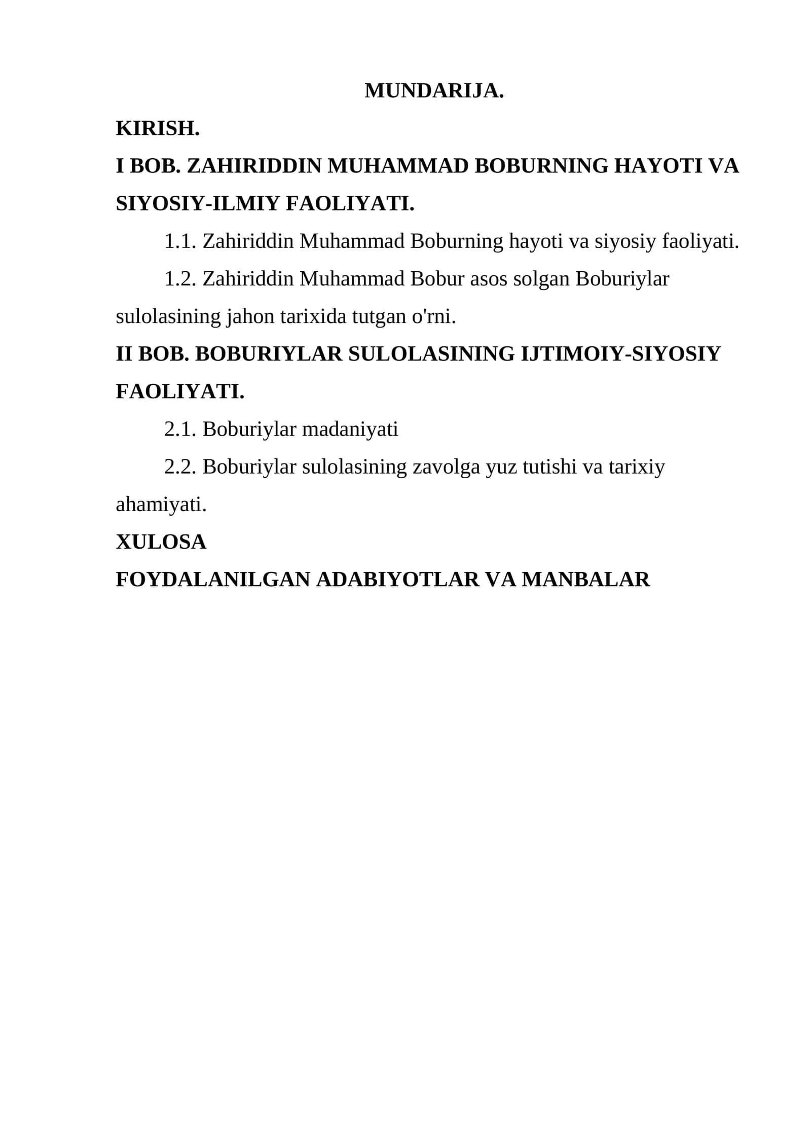 BOB. ZAHIRIDDIN MUHAMMAD BOBURNING HAYOTI VA SIYOSIY-ILMIY FAOLIYATI 1