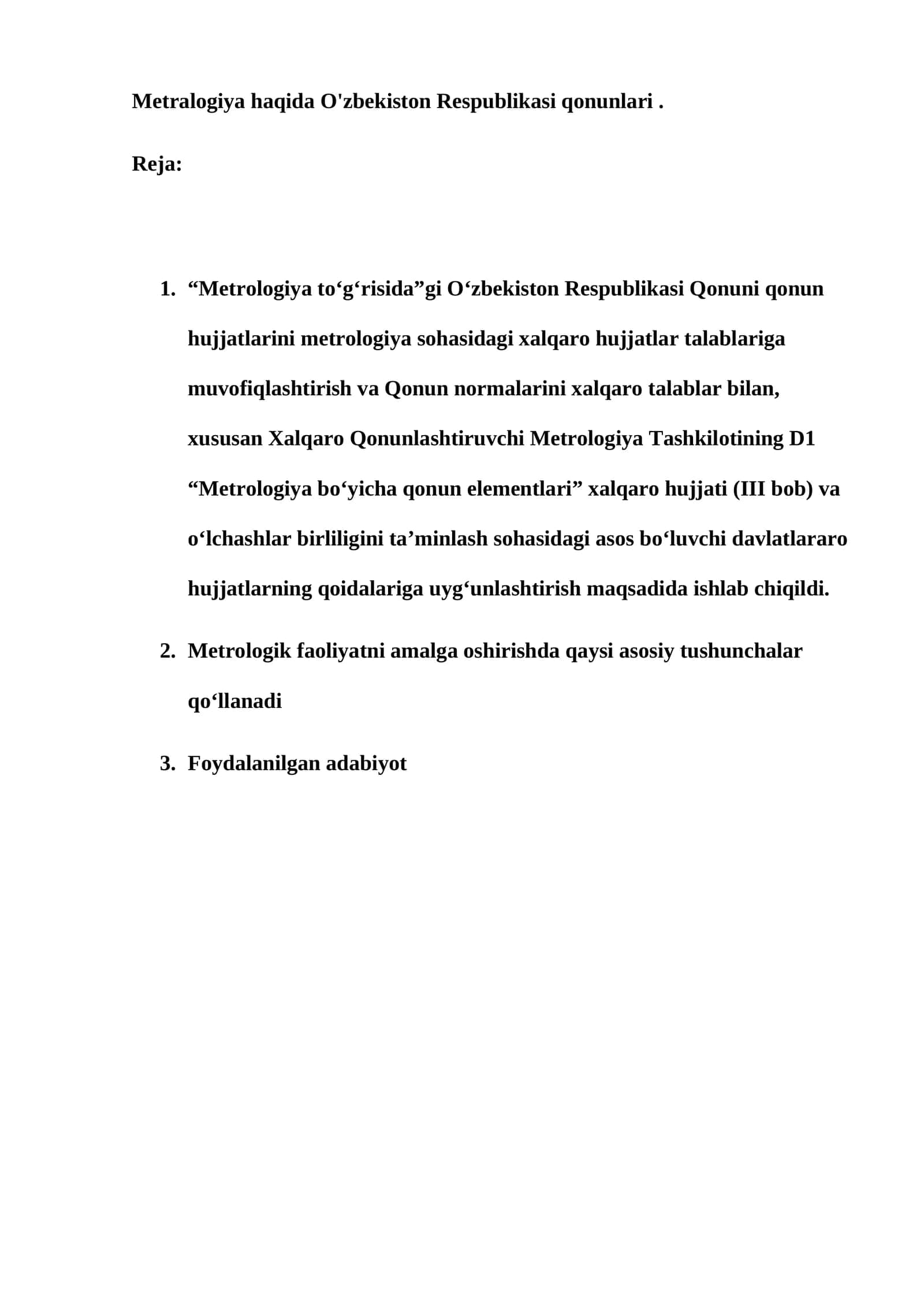 Metralogiya haqida O'zbekiston Respublikasi qonunlari 1