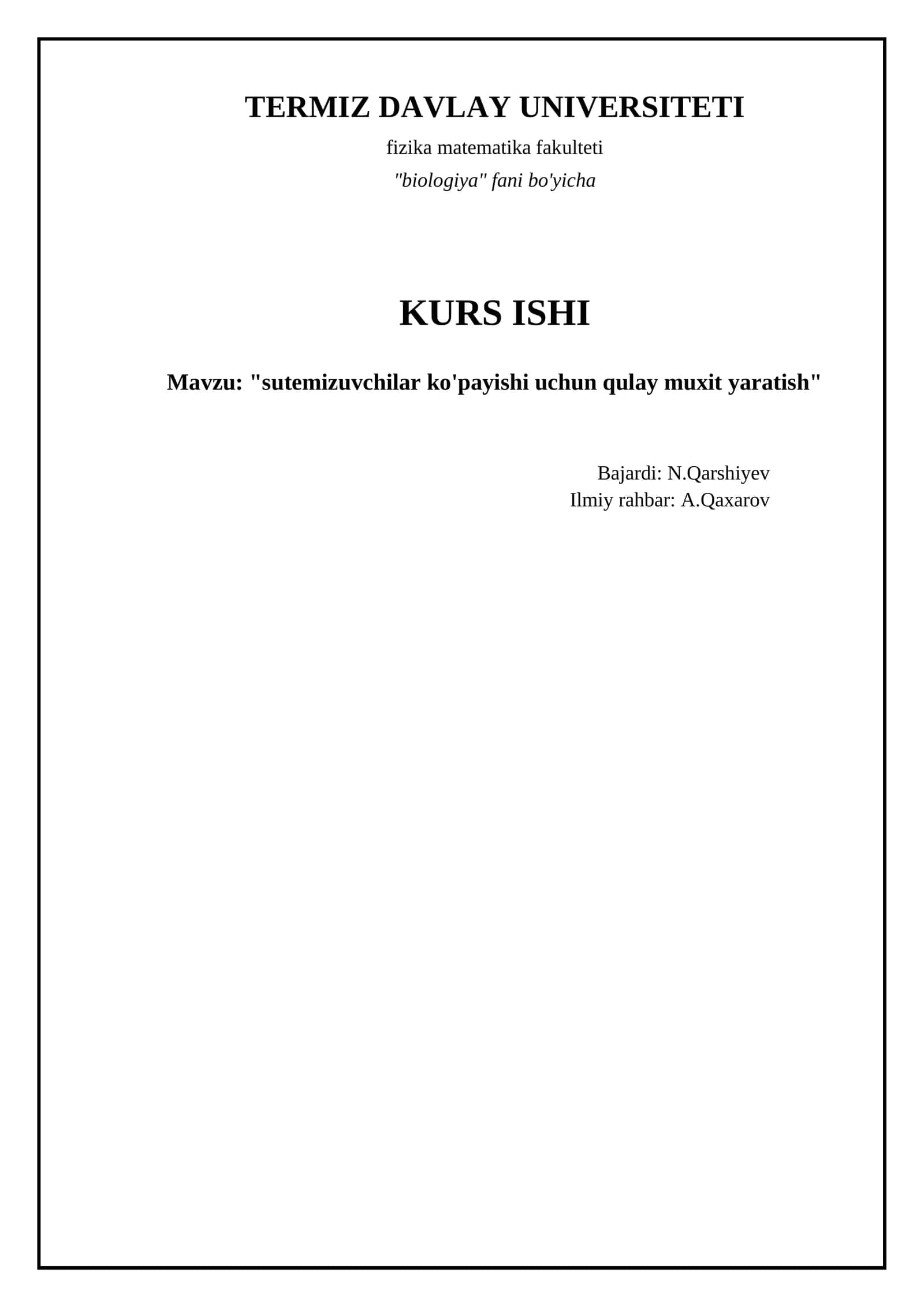 "sutemizuvchilar ko'payishi uchun qulay muxit yaratish" 1