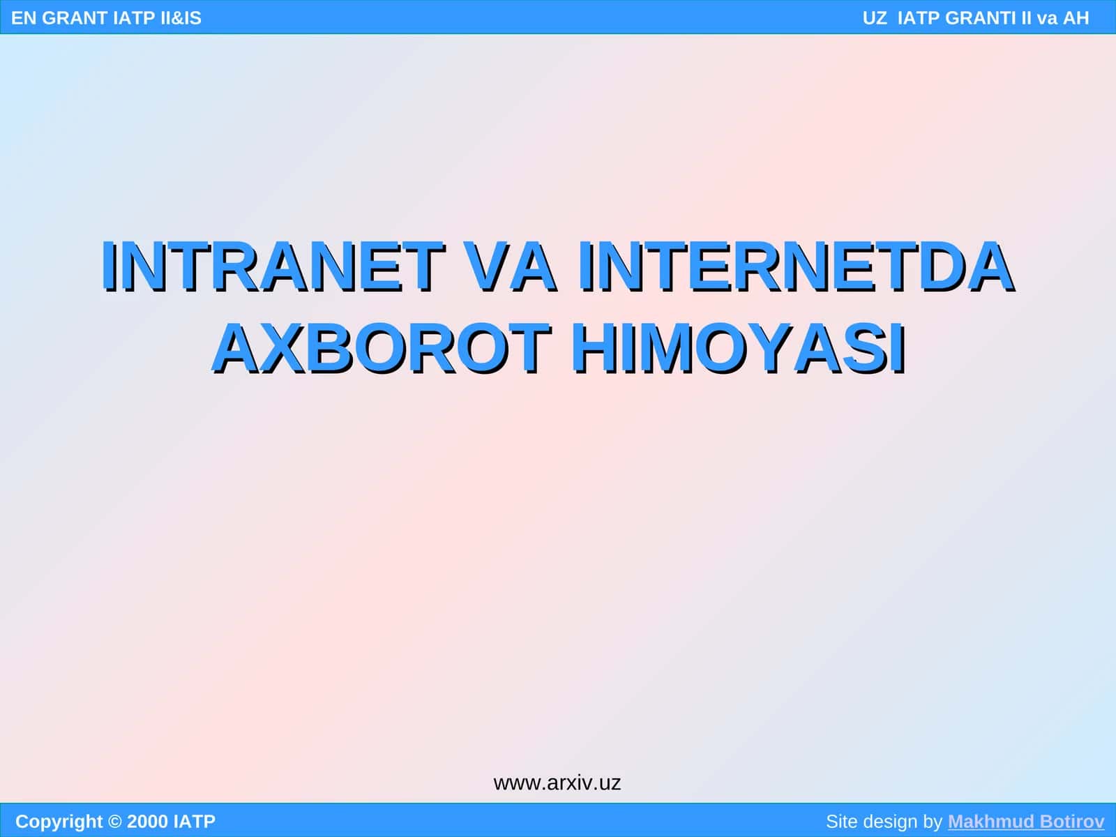 Axborot xavfsizligi muammosi 1