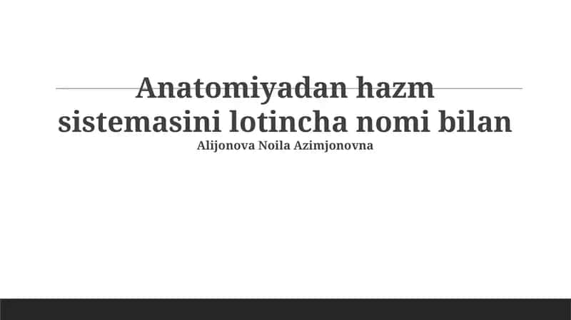 Ovqat hazm qilish tizimi 1