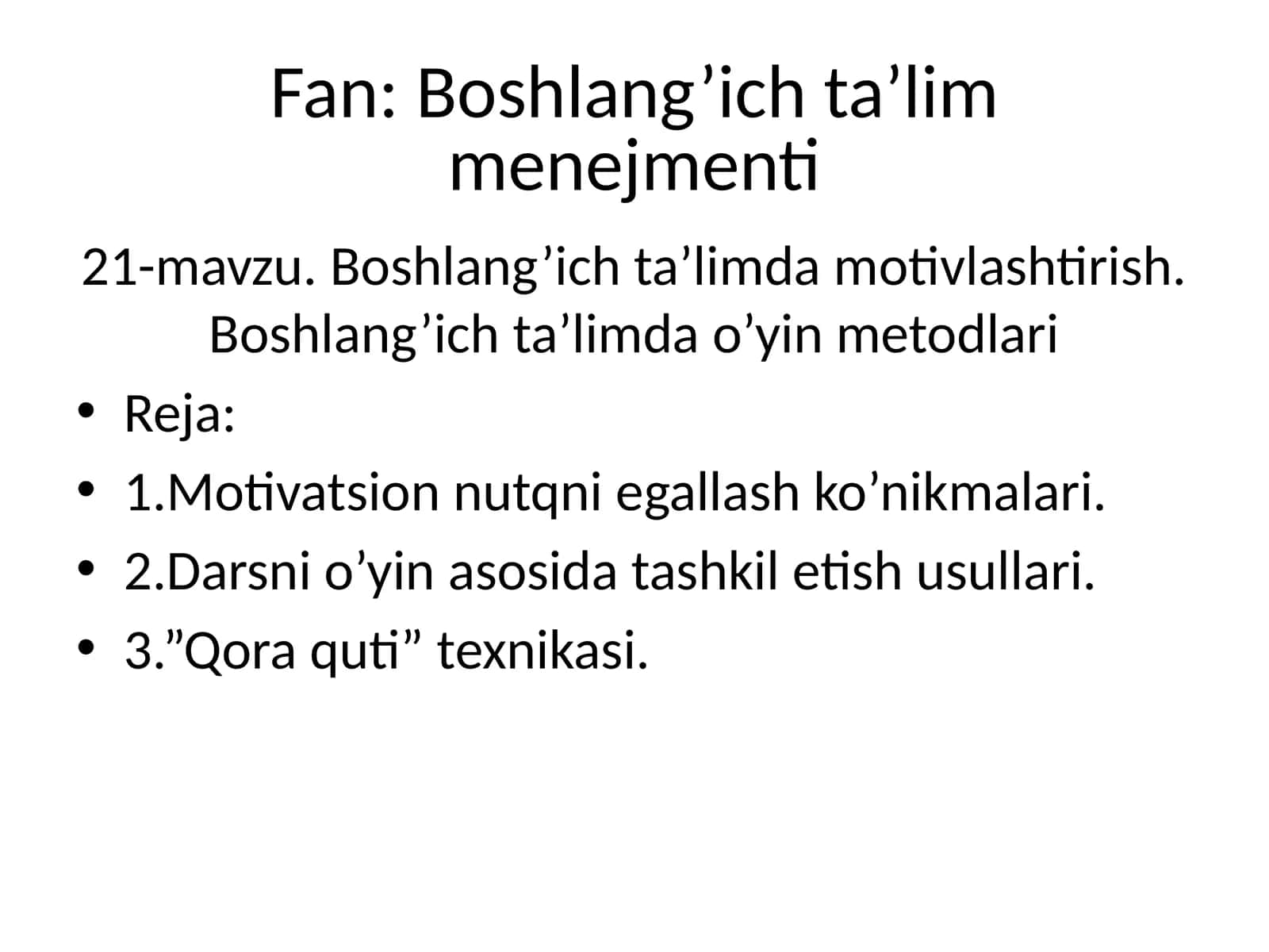 Boshlang’ich ta’lim menejmenti 1