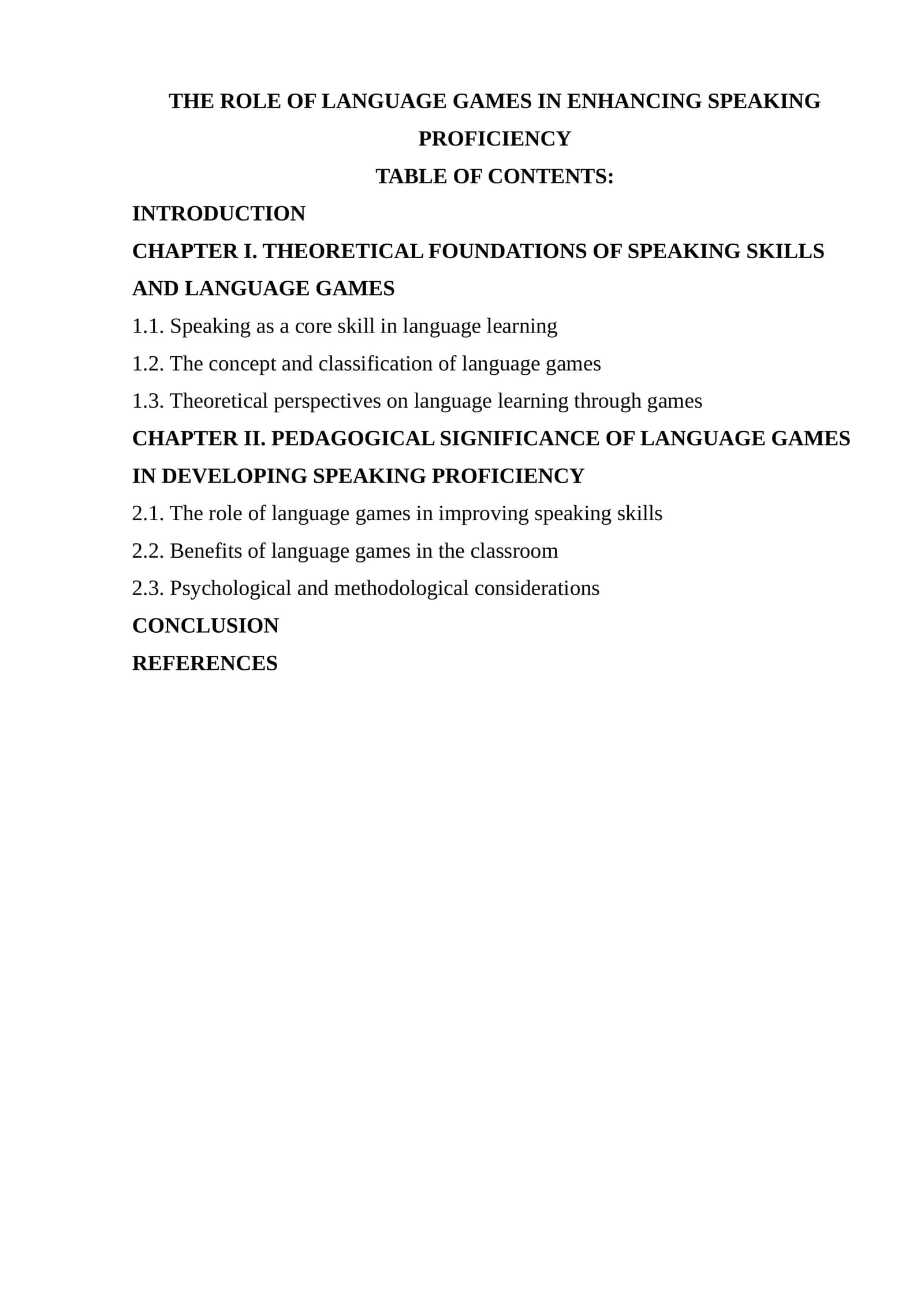 THE ROLE OF LANGUAGE GAMES IN ENHANCING SPEAKING PROFICIENCY 1