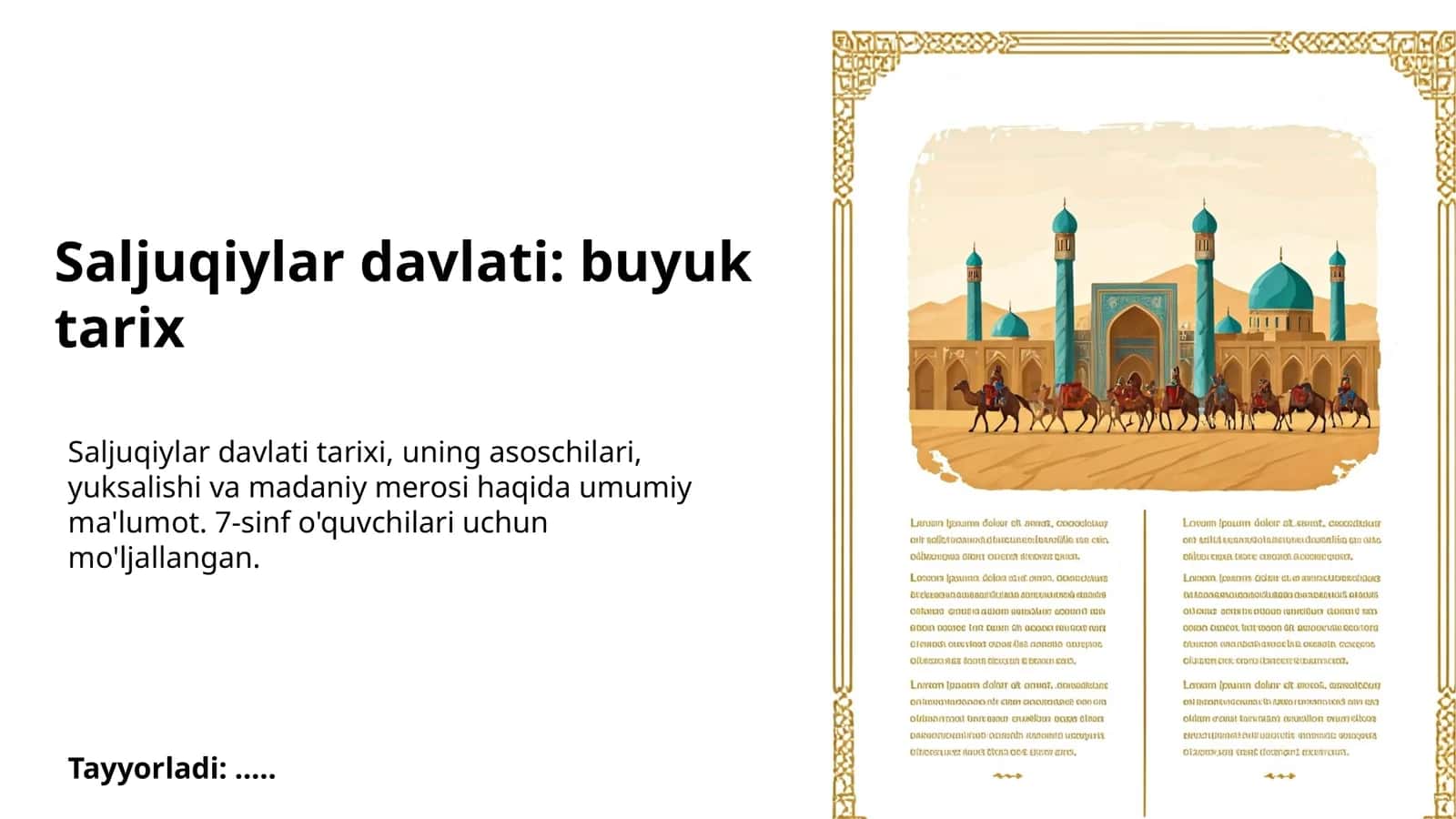 Saljuqiylar davlati: buyuk tarix 1